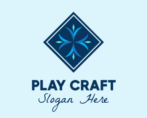 Blue Winter Snowflake logo design