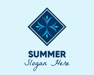 Blue Winter Snowflake logo design