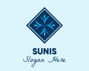 Blue Winter Snowflake logo design