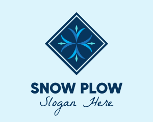 Blue Winter Snowflake logo design