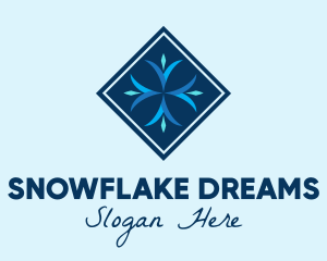 Winter - Blue Winter Snowflake logo design