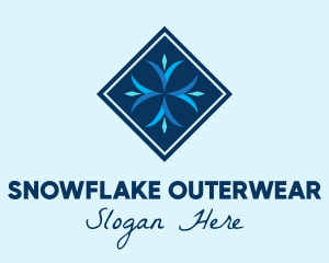 Blue Winter Snowflake logo design