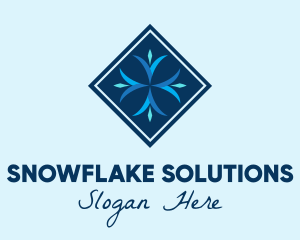 Winter - Blue Winter Snowflake logo design