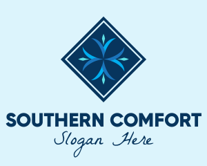 Blue Winter Snowflake logo design