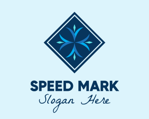 Blue Winter Snowflake logo design