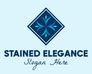 Blue Winter Snowflake logo design