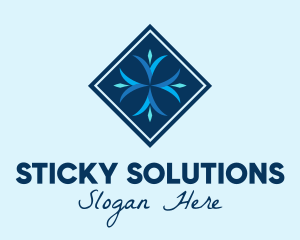 Blue Winter Snowflake logo design