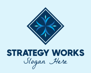 Blue Winter Snowflake logo design