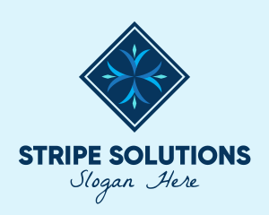 Blue Winter Snowflake logo design