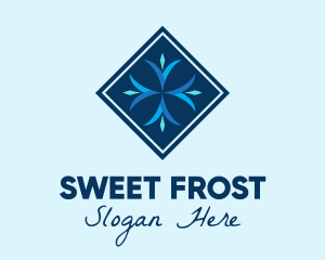 Blue Winter Snowflake logo design