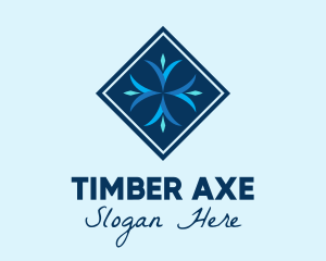 Blue Winter Snowflake logo design