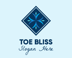 Blue Winter Snowflake logo design