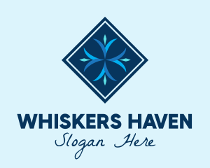 Blue Winter Snowflake logo design