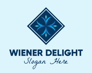 Blue Winter Snowflake logo design