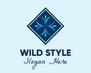 Blue Winter Snowflake logo design