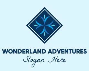 Blue Winter Snowflake logo design