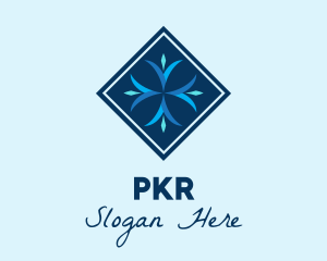 Blue Winter Snowflake logo design