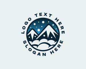 Hiking - Mountain Snow Peak logo design