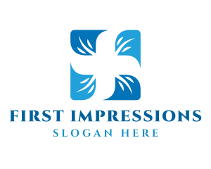 Blue Hospital Cross logo design