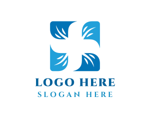 Blue Hospital Cross logo design