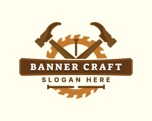 Carpentry Hammer Saw logo design