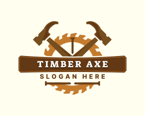 Carpentry Hammer Saw logo design