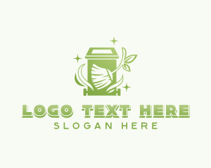 Recycling Bin - Broom Garbage Waste logo design