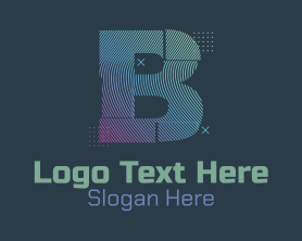 Youtube Channel - Modern Glitch Letter B logo design