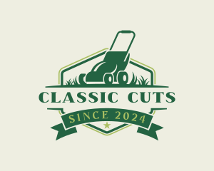 Lawn Mower Grass Cutting logo design