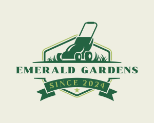 Lawn Mower Grass Cutting logo design