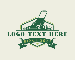 Lawn Mower Grass Cutting Logo