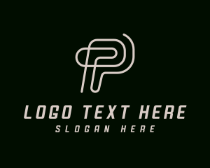 Monoline - Creative Studio Letter P logo design
