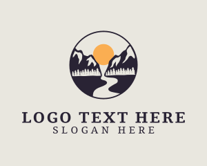 Landscape - Sunset Mountain Valley logo design