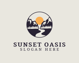 Sunset Mountain Valley logo design