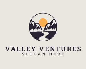 Sunset Mountain Valley logo design