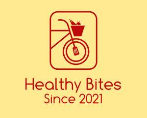 Red Grocery Bike logo design