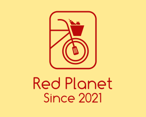 Red Grocery Bike logo design