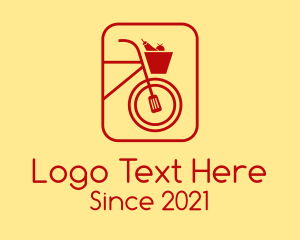 Grocery Store - Red Grocery Bike logo design
