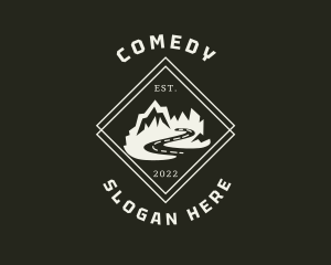 Mountain Hiking Road Trip Logo