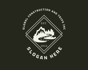 Mountain Hiking Road Trip logo design