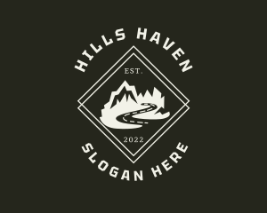 Hills - Mountain Hiking Road Trip logo design