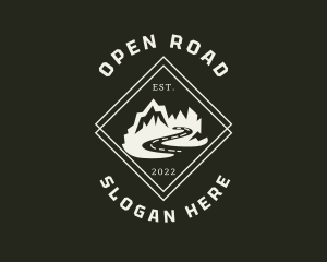 Mountain Hiking Road Trip logo design