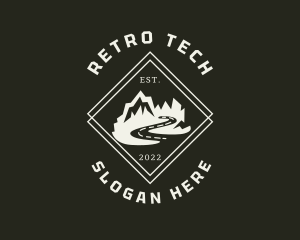 Mountain Hiking Road Trip logo design