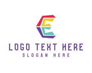 Puzzle - Colorful Letter E logo design