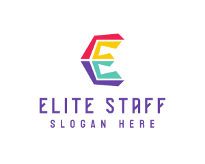 Colorful Letter E logo design