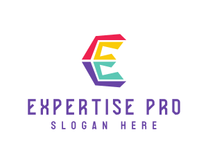 Colorful Letter E logo design