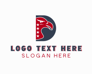 United States - Aviation Eagle Star Letter D logo design