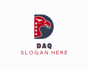 Aviation Eagle Star Letter D logo design