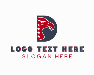 Patriotic - Aviation Eagle Star Letter D logo design