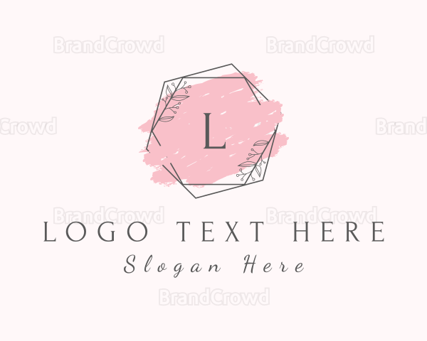 Watercolor Hexagon Wreath Logo